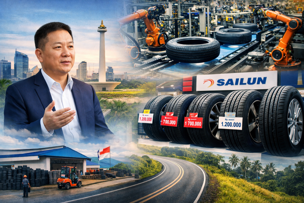Ban mobil merek Sailun dengan desain tapak modern untuk pasar Indonesia