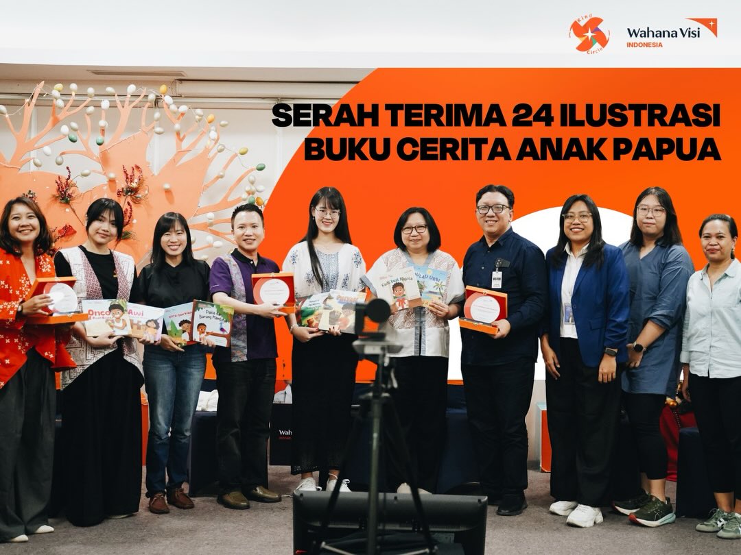 Serah terima buku baca cerita anak Papua hasil kolaborasi WVI dengan perguruan tinggi