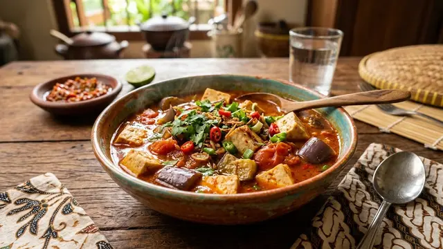Resep Kuah Pedas Tahu, Terong, dan Tomat yang Gurih untuk Menu Rumahan